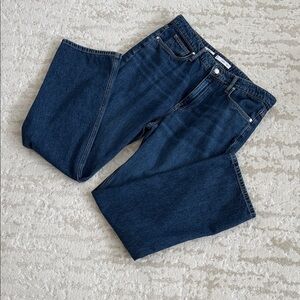 Mango Matilda Women's Dark Blue Straight-Fit Jeans - size 12
